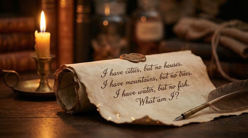 AI-generated riddle on parchment